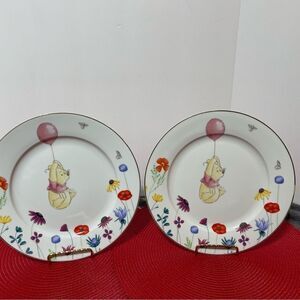 Disney Winnie the Pooh Among the Flowers Dinner Plates set of 2 NWT